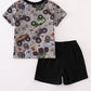 Monster Print Shorts Set