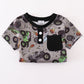 Monster Print Shorts Set