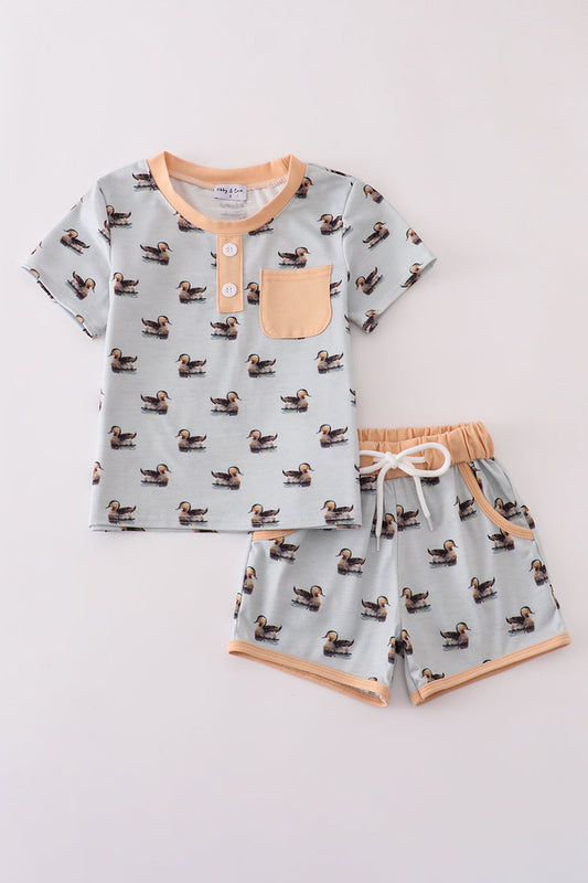 Duck Print Shorts Set