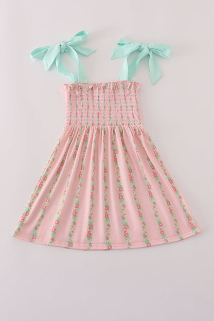 Pink Floral Smocked Mom & Me Dress
