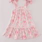 Pink Bow Print Ruffle Mom & Me Dress