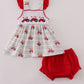 Red Tractor Embroidery Bloomer Set