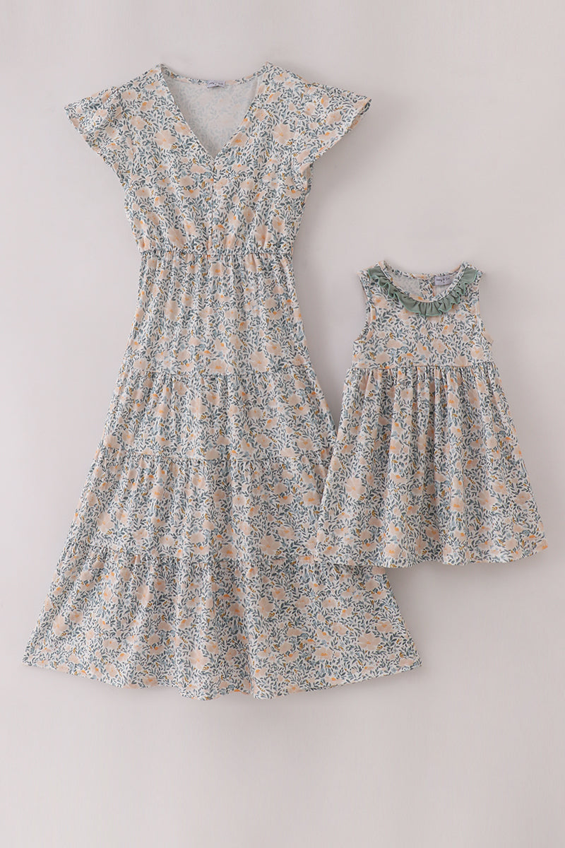 Fall Floral Ruffle Mom & Me Dress