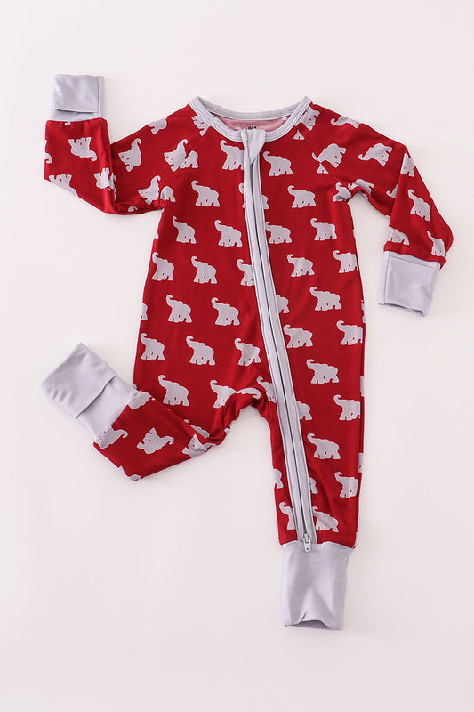 Elephant Print Bamboo Romper