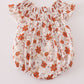 Fall Floral Print Smocked Bubble
