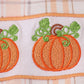 Orange Pumpkin Embroidery Plaid Bubble