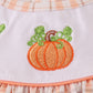 Orange Pumpkin Embroidery Plaid Dress