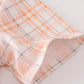 Orange Pumpkin Embroidery Plaid Top