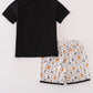 Black Witch Pumpkin Embroidery Top