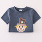 Navy Scarecrow Applique Pants Set