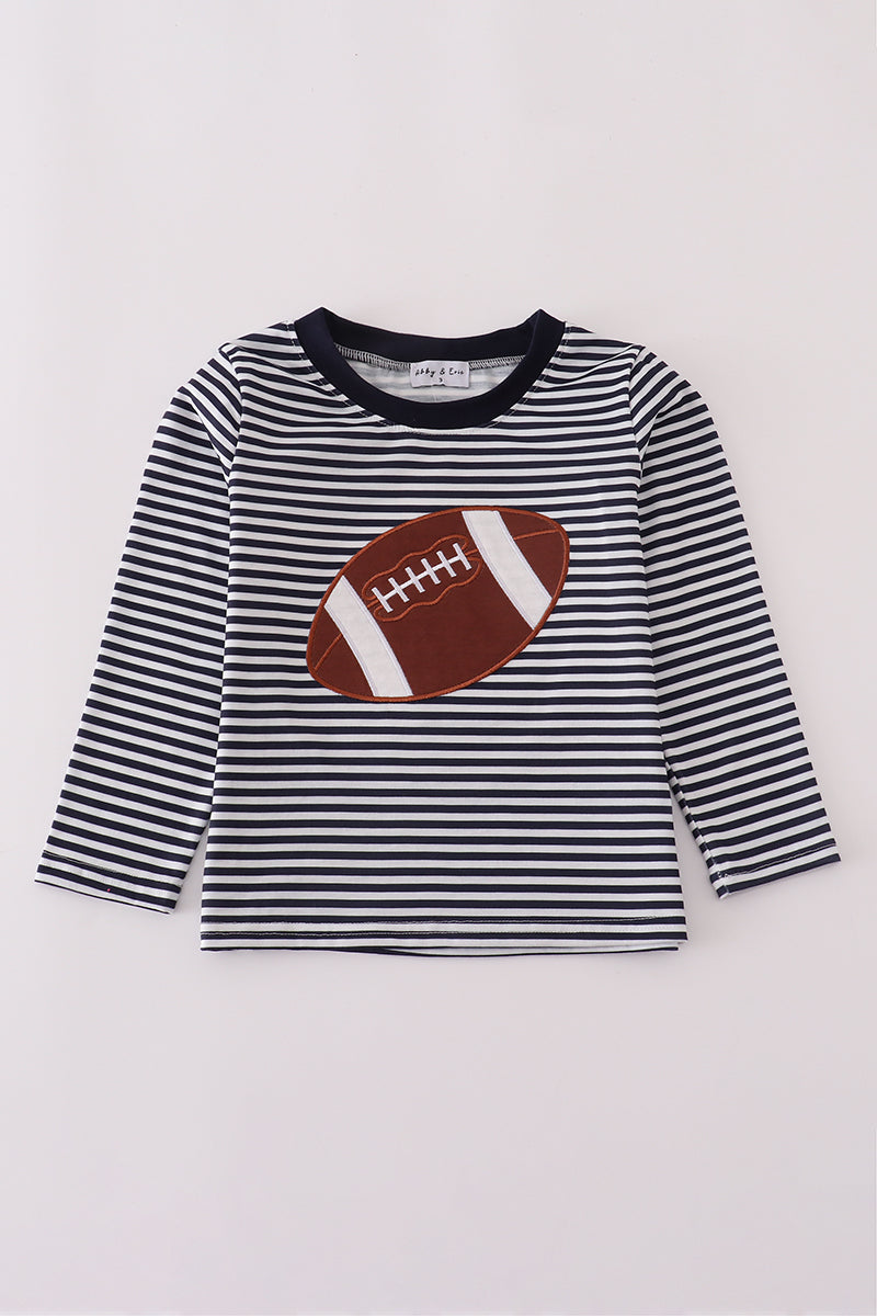 Navy Football Applique Top