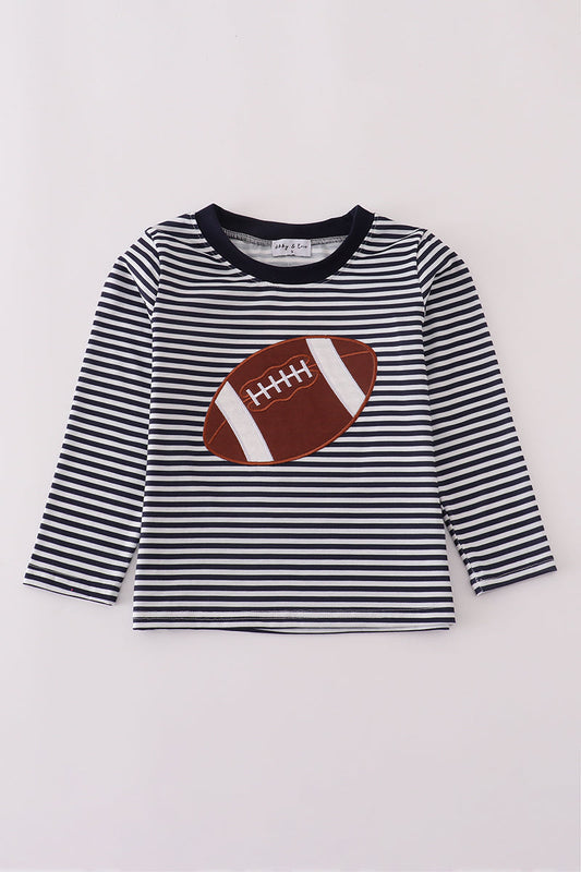 Navy Football Applique Top