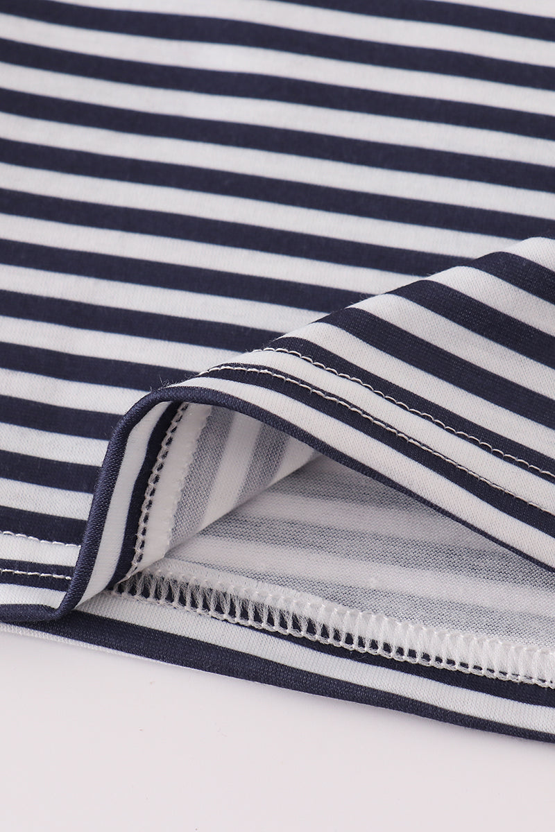 Navy Football Applique Top