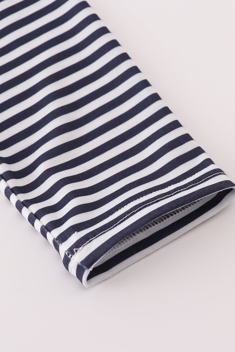 Navy Football Applique Top