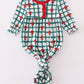 Green Bow Plaid Ruffle Gown