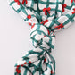 Green Bow Plaid Ruffle Gown