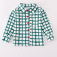 Green plaid button down shirt