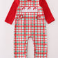 Red Santa Claus Embroidery Plaid Jonjon Set