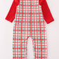 Red Santa Claus Embroidery Plaid Jonjon Set