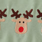 Green Reindeer Embroidery Pants Set