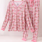 Pink Christmas Tree Bamboo Mom Pajamas Pants Set