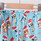 Blue Christmas Character Print Pajamas Pants Set
