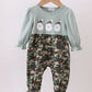 Camouflage Santa Claus Applique Ruffle Romper