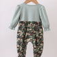 Camouflage Santa Claus Applique Ruffle Romper