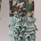 Camouflage Santa Claus Applique Ruffle Pants Set