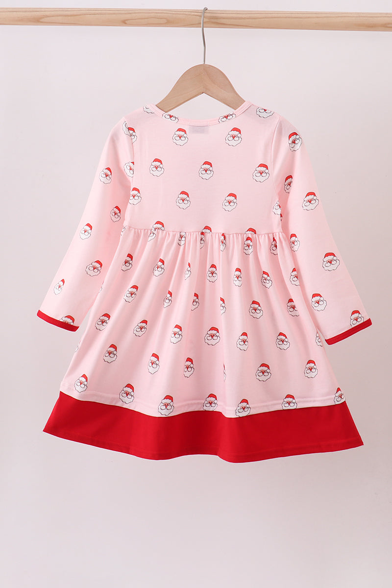 Christmas Santa Claus Print Ruffle Dress