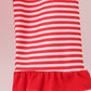 Red Santa Claus Biscuit Milk Applique Stripe Pants Set