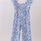 Blue Floral Ruffle Jumpsuit