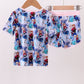 Blue Frozen Bamboo Shorts Set
