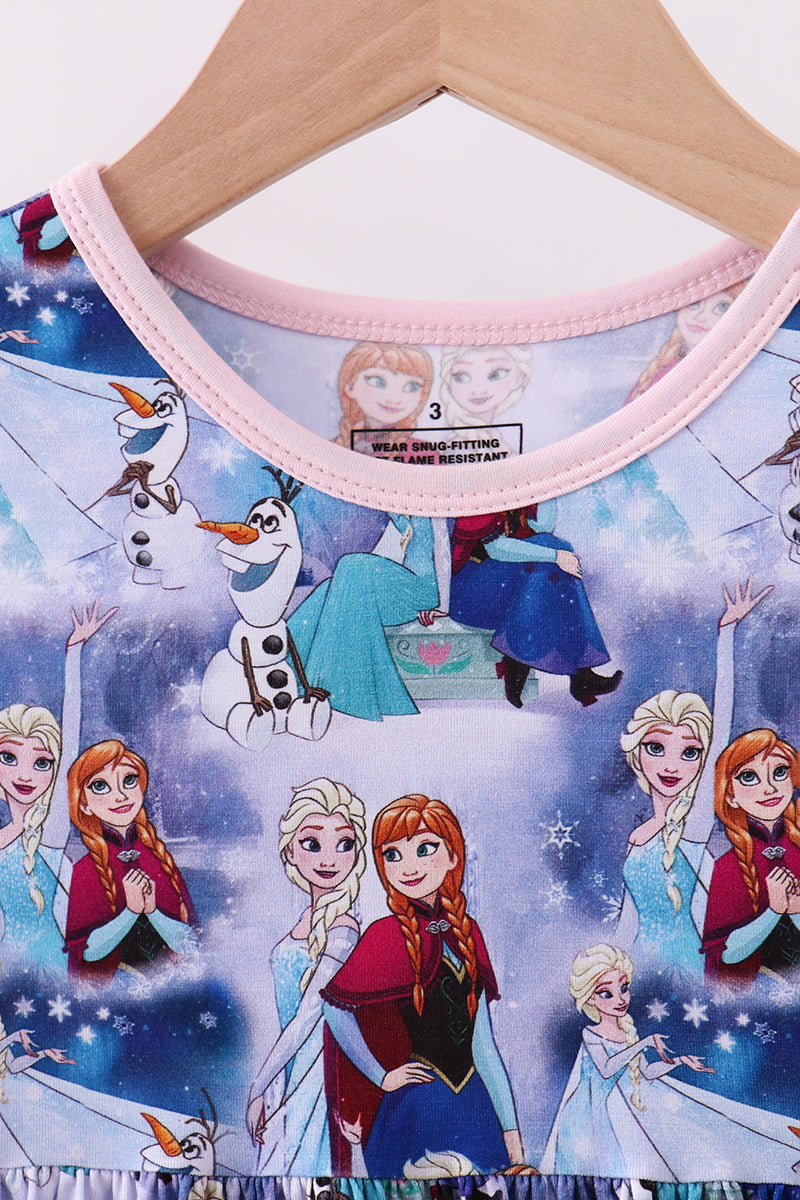 Blue Frozen Bamboo Dress