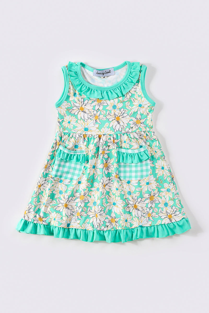 Green Daisy Girl Dress