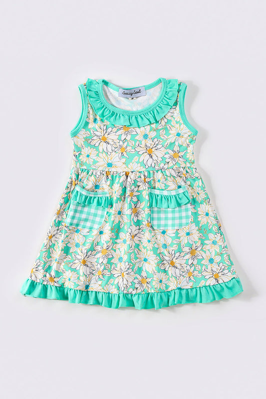 Green Daisy Girl Dress