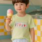 Green Ice Cream Embroidery Shorts Set