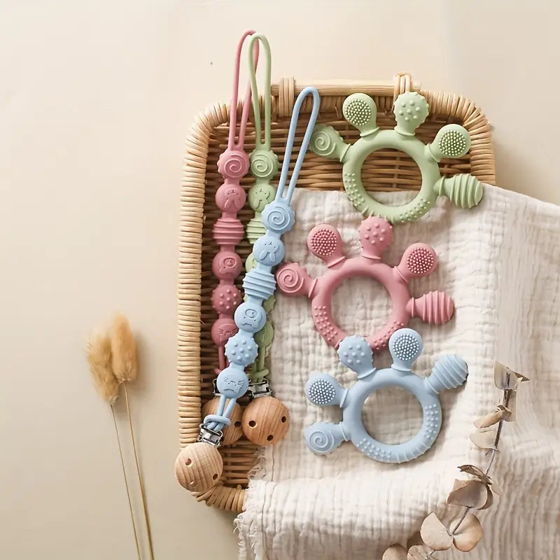 Silicone Teether & Clip Set