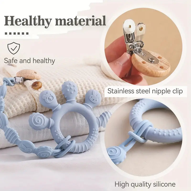 Silicone Teether & Clip Set
