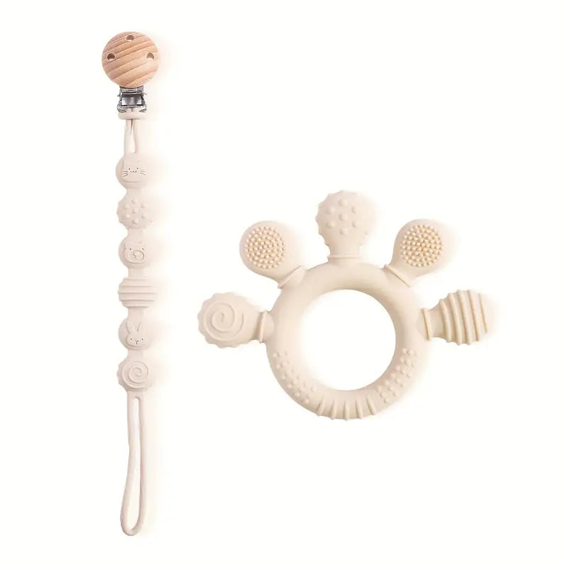 Silicone Teether & Clip Set