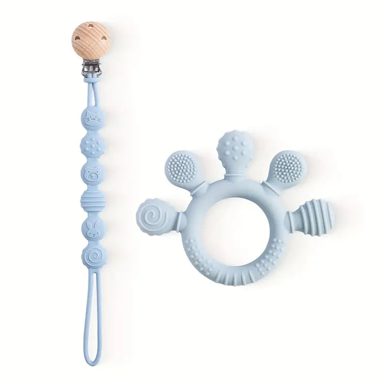 Silicone Teether & Clip Set