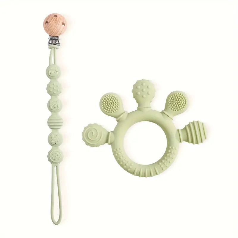 Silicone Teether & Clip Set
