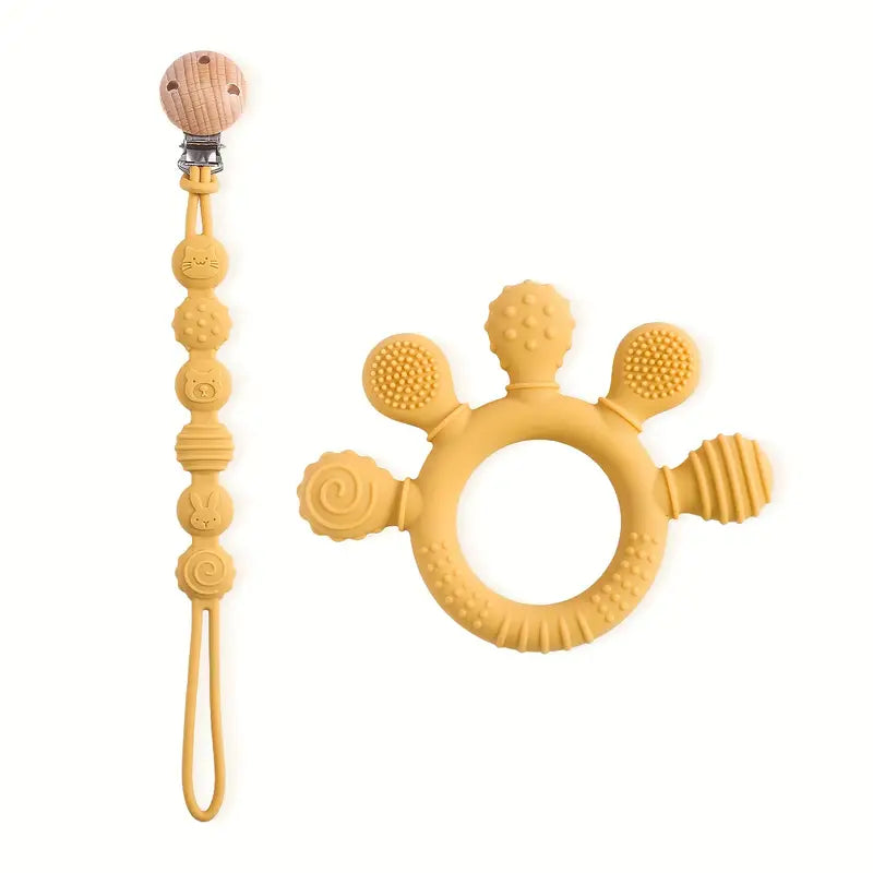 Silicone Teether & Clip Set