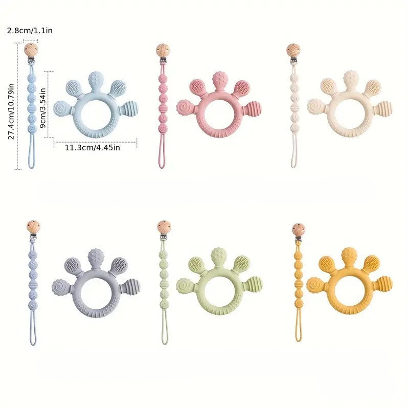 Silicone Teether & Clip Set