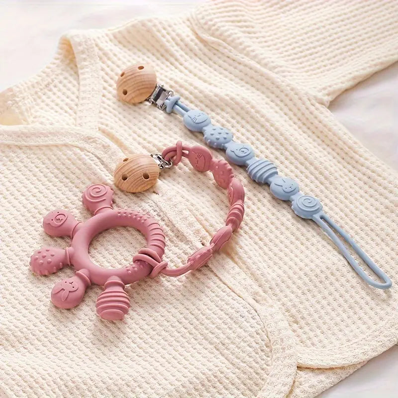 Silicone Teether & Clip Set