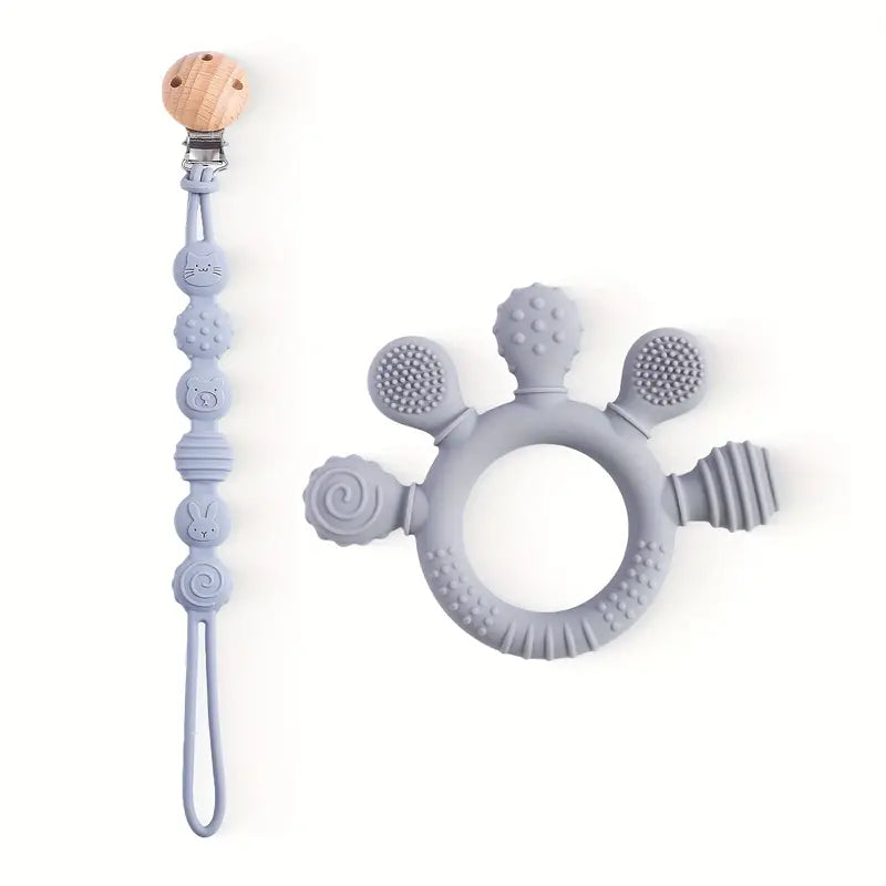 Silicone Teether & Clip Set