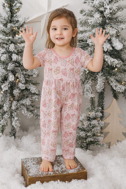 Pink Christmas Tree Bamboo Jumpsuit