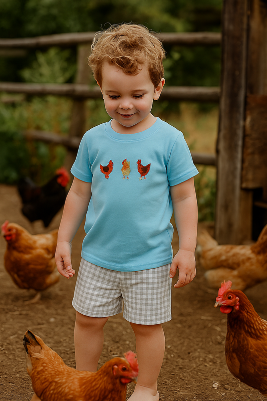 Blue Farm Chicken Embroidery Set