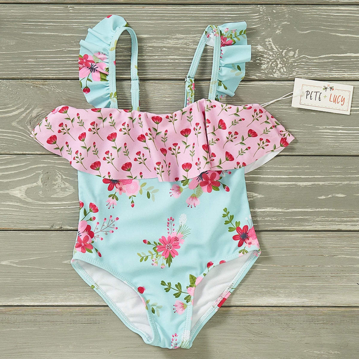 Vintage Floral: One-Piece Swimsuit