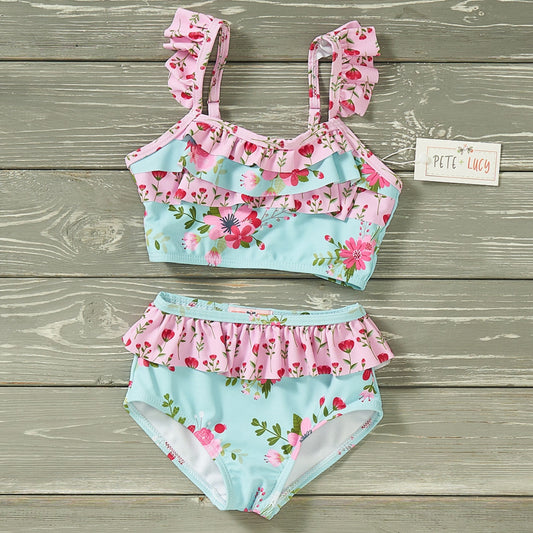 Vintage Floral: 2-pc Swim Set